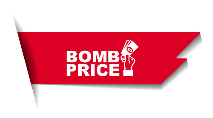 red vector illustration banner bomb price