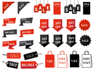 セール素材のセット（バナー　フレーム　アイコン　タイトル　見出し　リボン）