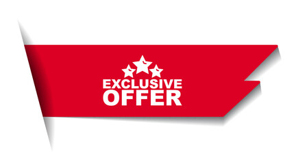 red vector illustration banner exclusive offer