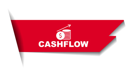 red vector illustration banner cashflow - obrazy, fototapety, plakaty