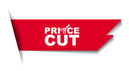 red vector illustration banner price cut