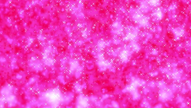 Shiny pink stars and particles move up diagonally on a pink background at 60 fps.
