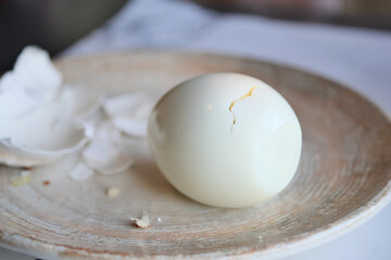 close up of bowel egg in a bowl on table 