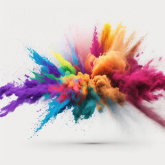 Fototapeta na wymiar colorful rainbow holi paint color powder explosion
