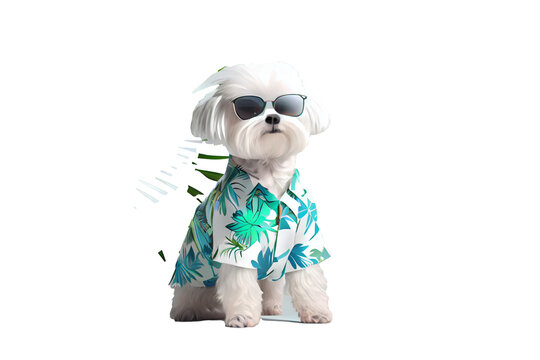puppy puddel with glasses with transparent background