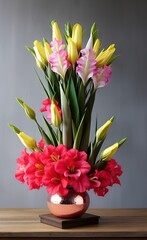 Colorful gladiolas arrangement