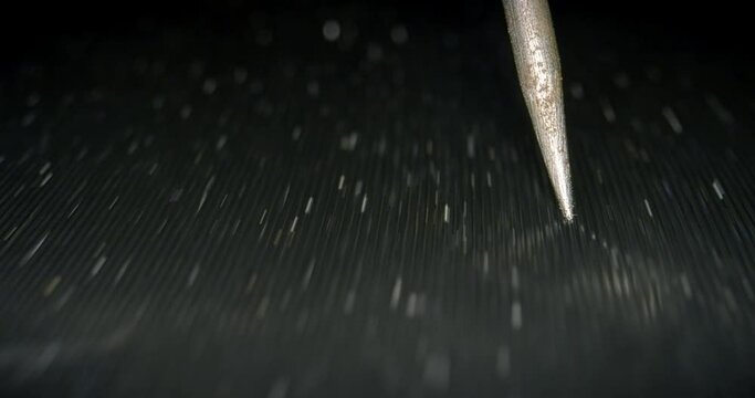 Vintage Record Player Needle Extreme Close-Up