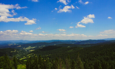 Naklejka na ściany i meble Slovakian nature and natural views, mountains and treetop walking trail