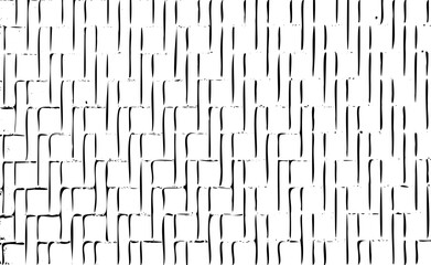 Monochrome texture composed of irregular graphic elements. Distressed uneven grunge background. Abstract vector illustration. Overlay for interesting effect and depth. Isolated on white background.