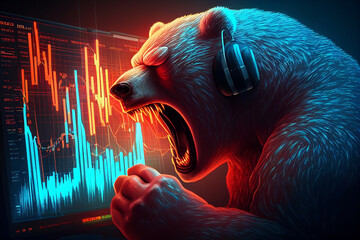 Angry Bear Trades with Computer in Stock and Crypto Markets - Generate AI
