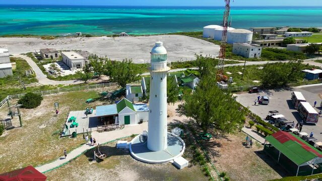 Grand Turk northern beach area and Lighthouse, aerial view
