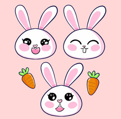 set of easter rabbits