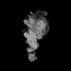 white smoke or cloud on black background.