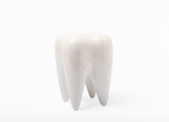 Tooth model isolated on white background. Dentistry concept. Fresh breath. Prevention of caries. MOCAP