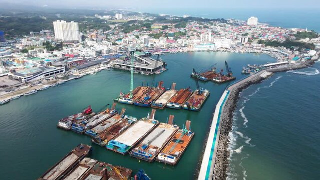 Jumunjin Port, Bay, Korea's Sea, Port City, Aerial View, East Sea, Harbor