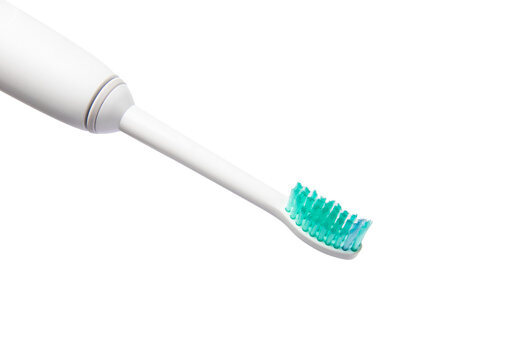 Electric toothbrush isolated on white background.
