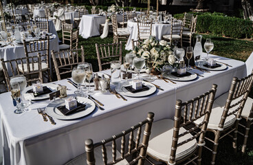 table setting in a restaurant