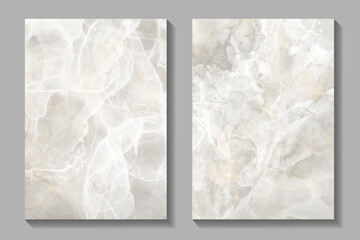 Marble set vector texture background for cover design, poster, cover, banner, flyer, cards and design interior. Tile. Wall. Beige and grey stone texture. Hand-drawn luxury marbled template.	
