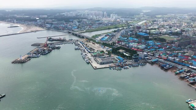 Jumunjin Port, Bay, Korea's Sea, Port City, Aerial View, East Sea, Harbor