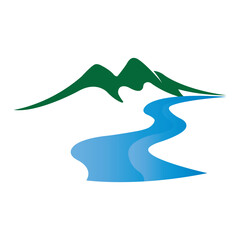 river icon logo vector design template - obrazy, fototapety, plakaty