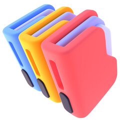 File and Folder in 3d render for graphic asset web presentation or other 