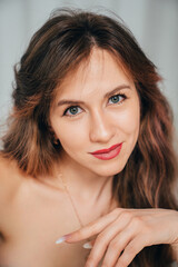 Naklejka premium portrait of an attractive and sexy woman with long hair. 