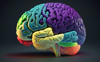 colorful brain splash Brainstorm and inspire concept, Creativity concept with the human brain exploding in colors,