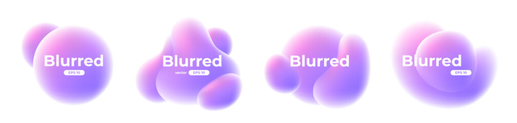 Banner with gradient isolated on white background. Abstract liquid 3d shapes. Vector set. Fluid vivid gradients for banners, brochures, covers. Colorful bright template. Splash. Dynamic soft color.