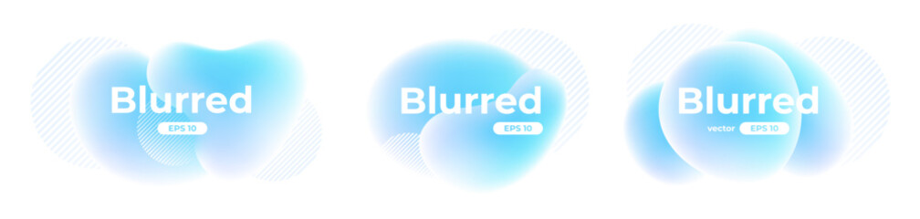 Banner with gradient isolated on white background. Abstract liquid 3d shapes. Vector set. Fluid vivid gradients for banners, brochures, covers. Colorful bright template. Splash. Dynamic soft color.