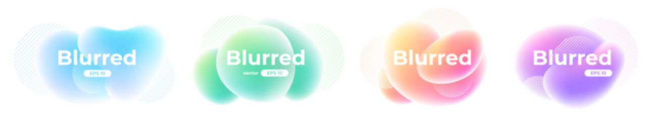 Banner with gradient isolated on white background. Abstract liquid 3d shapes. Vector set. Fluid vivid gradients for banners, brochures, covers. Colorful bright template. Splash. Dynamic soft color.