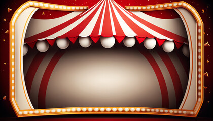 Circus frame background , circus tant background with copy space , Generative AI