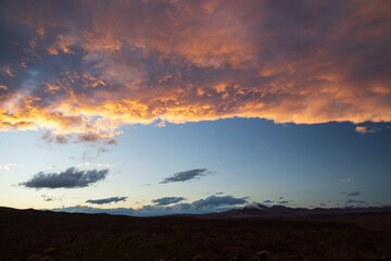 Colorful sunset over the mountains