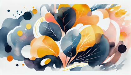 A modern and abstract watercolor background with bold shapes and colors creating a sense of sophistication and creativity. generative AI