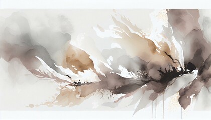 A chic and elegant watercolor background with muted tones of gray, white, and beige creating a sense of sophistication and understated beauty. generative AI