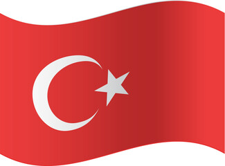 Waving Turkey Flag. Vector image in EPS version 10 format.