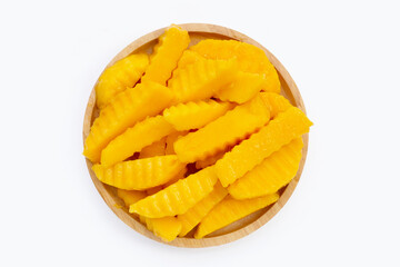 Fototapeta na wymiar Sweet yellow mango fruit slices