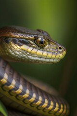 Obraz premium illustration, an asian vine snake resting on a branch, generative ai