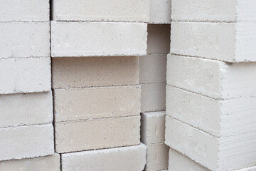 Stacked of lightweight construction bricks