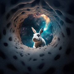 Rabbit Hole Psychedelic S3, Generative AI, Illustration