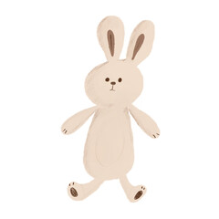 Colour pencil fluffy bunny rabbit hand drawing PNG 300dpi