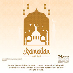 ramadan kareem template post and greeting card islamic