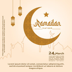 ramadan kareem template post and greeting card islamic