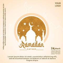 ramadan kareem template post and greeting card islamic
