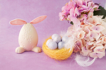Image of colorful Easter background  with eggs