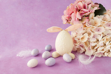 Image of colorful Easter background  with eggs