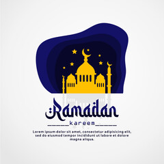 ramadan kareem template post and greeting card islamic
