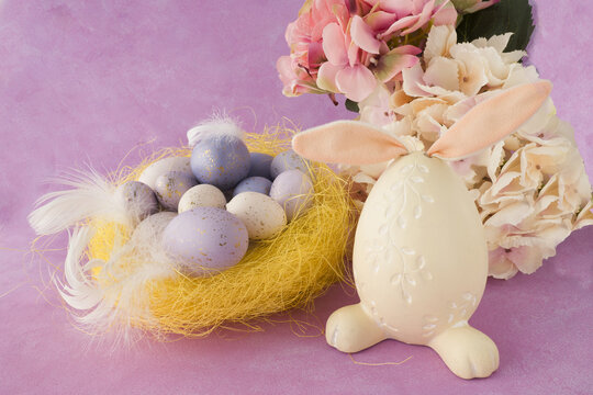Image of colorful Easter background  with eggs