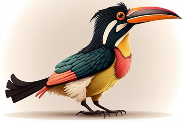 This stunning bird is endemic to South America, and it's called a Curl crested Aracari. Generative AI