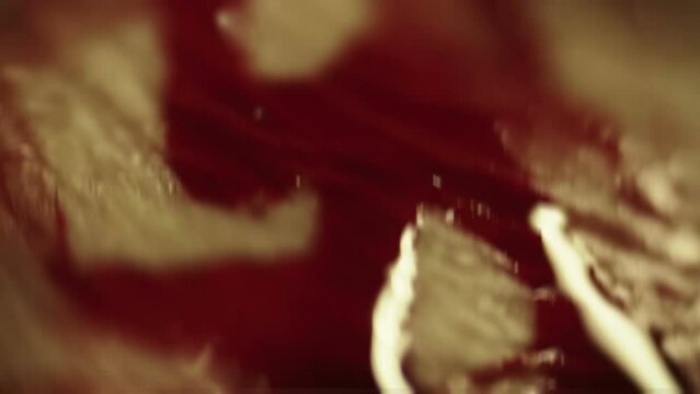 Blood on human skin macro shot  glitch effect