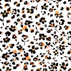 Seamless illustration leopard texture, leopard skin.